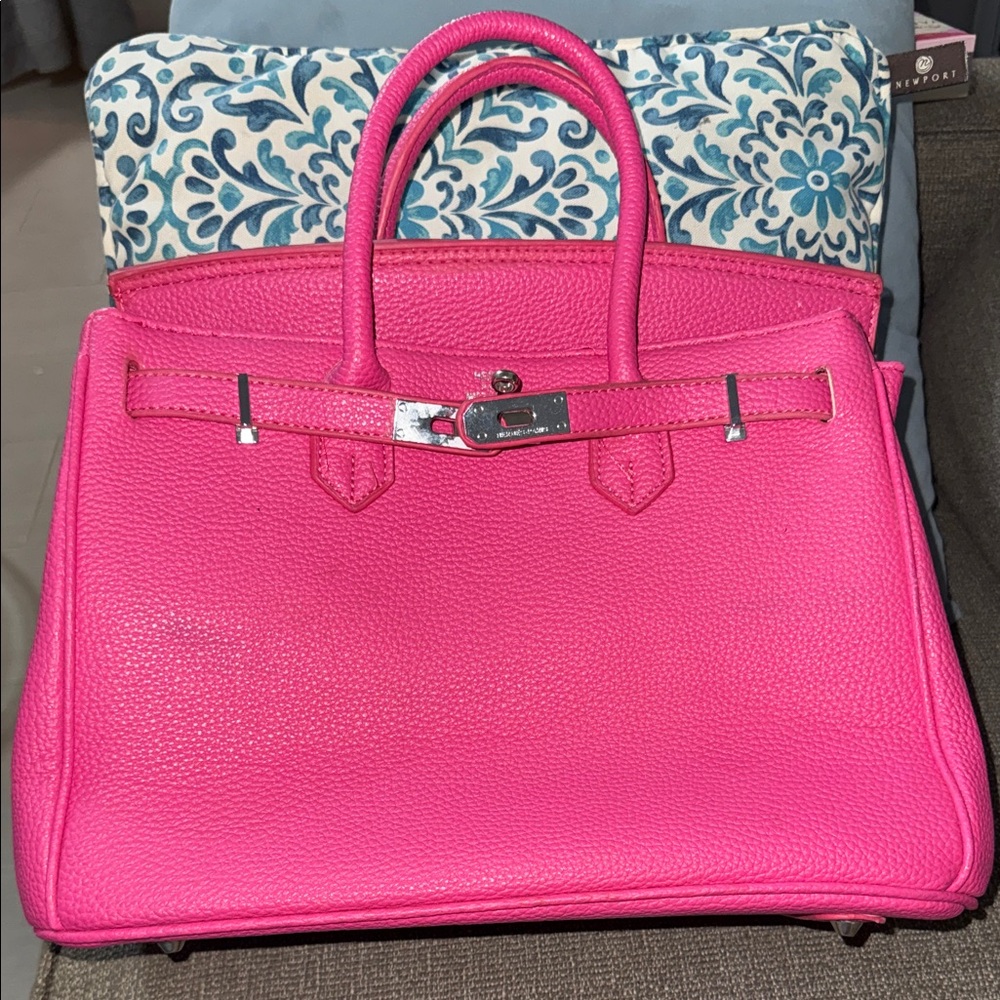 Pink Leather Handbag
